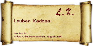 Lauber Kadosa névjegykártya